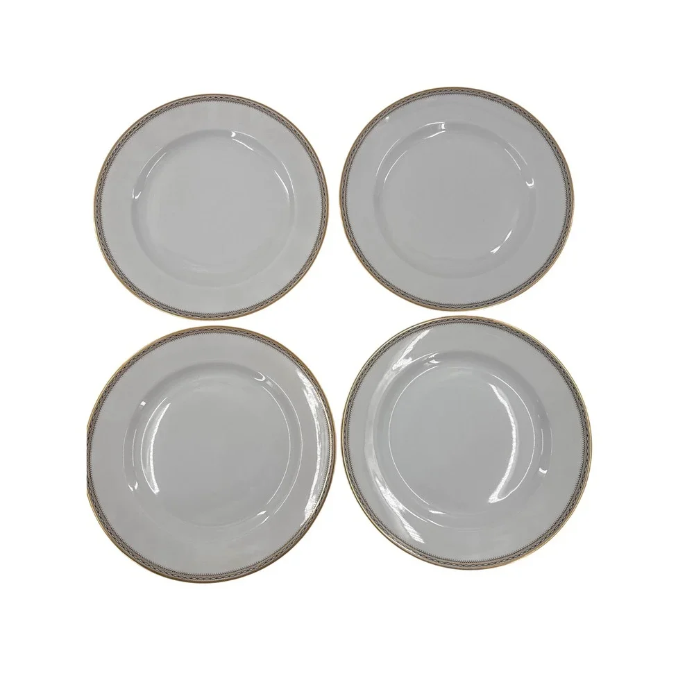 Heinrich & Co Dinner Plates 9.75in White Gold Selb Bavaria Fine China HC9‎